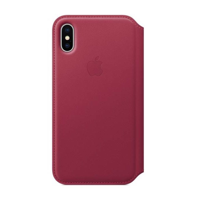Apple iPhone X Leather Folio - Berry
