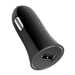 Adaptér do auta FIXED 1x USB, 2,4A - čierny