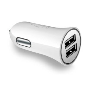 Adaptér do auta FIXED 2x USB, 24W - biely