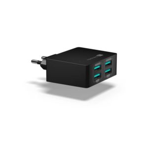 Nabíjačka do siete Connect IT Fast Charge 4x USB, 4,8 A - čierna