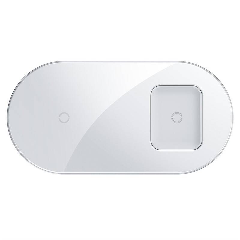 Bezdrôtová nabíjačka BASEUS Simple 2in1, max 18W - biela