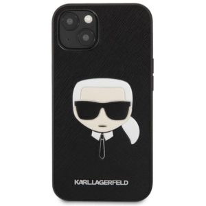 Karl Lagerfeld Saffiano Karl Head na Apple iPhone 13, čierny